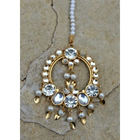 Kundan Pearl Maang Tikka